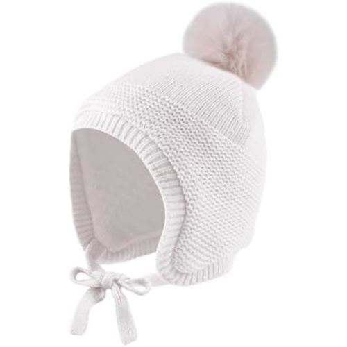 JANGANNSA Basic Winter Baby Boys Beanie Pompom Knitted Girls Hat Kids Earflap Beanies Warm Infant Toddler Hats