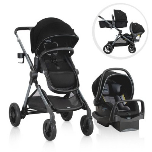 Evenflo Pivot Xpand Travel System with LiteMax, Color: Ayrshire Black