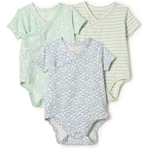 Amazon Essentials x Sofia Grainge Unisex Babies' Short Sleeve Kimono Bodysuit, Pack of 3