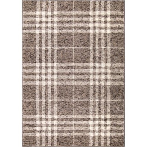 My Texas House Highlands 5' X 7' Dark Beige Plaid Area Rug