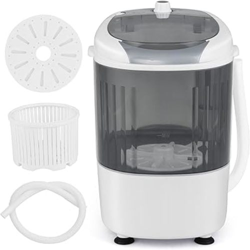 ARLIME Mini Washer and Dryer Combo, 5.5 Lbs Mini Laundry Washer, Semi-automatic Washing Machine with Drain Hose & Spin Tub, Small Washing Machine for Drom RV Apartment (Grey)