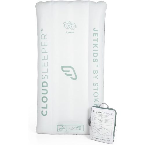 JetKids by Stokke CloudSleeper - Kids Inflatable Travel Bed - with Integrated Pump, Breathable Mesh Cover & Full-Length Bumpers to Keep Your Child Safe - Easy to Clean - for Ages 3+