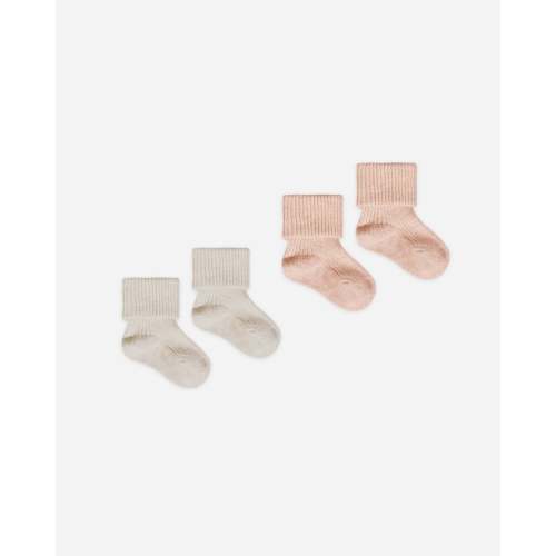 Melange Socks || Oatmeal, Rose