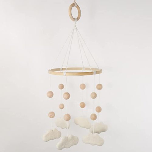 Felt Cloud Mobile for Crib - Baby Mobile for Crib - Crib Mobile for Girls, Boys - Boho Crib Mobile - Felt Cloud