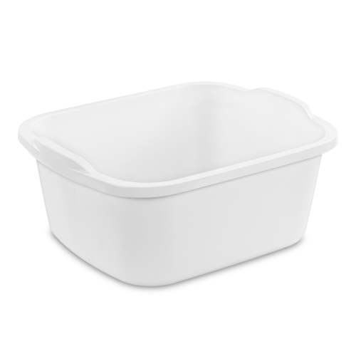 Sterilite 18 Qt. Dishpan, Multi-Purpose Plastic Wash Tub, Kitchen, Sink, White
