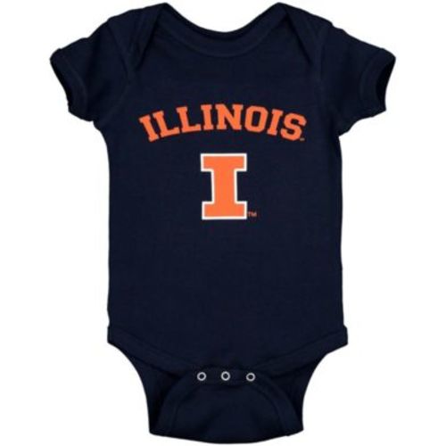Infant Navy Illinois Fighting Illini Arch Logo Bodysuit