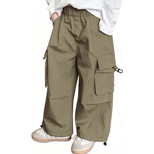 BINIDUCKLING Toddler & Girls Baggy Cargo Pants Parachute Kids