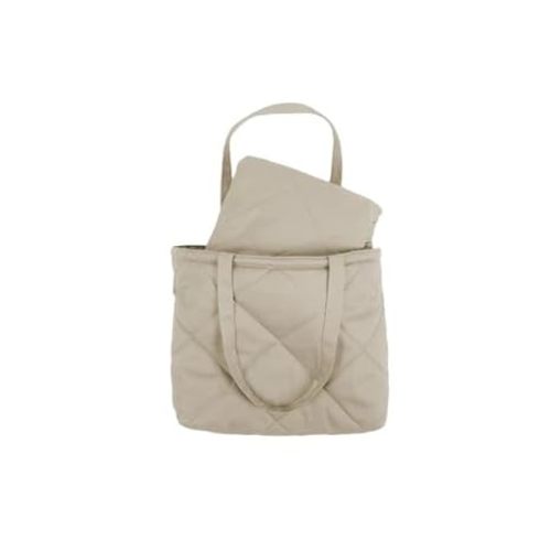 Snuggle Me® 2-in-1 Baby Play Mat - 100% Organic Cotton Baby Mat for Floor Play, Quilted, Foldable Playmat with Matching Tote Bag Included, Safety Certified & Machine Washable (37" x 37") - Birch