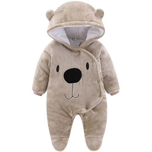 ALLAIBB Baby Newborn Snowsuit Onesie Winter Coat Romper for Infant Girls Boys - Brown - 0-3 Months