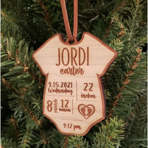 Personalized Wood Baby Ornament