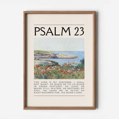 Psalm 23 Vintage Landscape Christian Wall Art Home Decor Office Wall Art Home Decor Office Wall Art