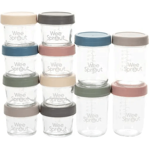 WeeSprout Glass Storage Jars 2022 (4 Ounce, 8 Ounce, Matte Variety)
