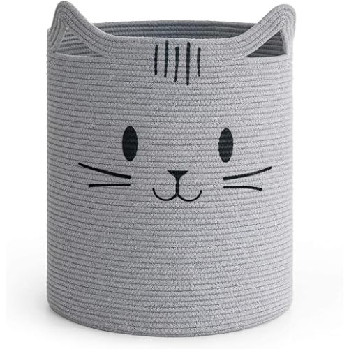 INDRESSME Laundry Basket - 16"L x 20"H, Grey