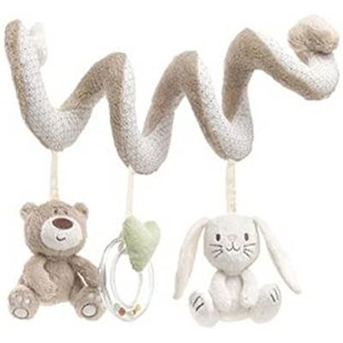 Musical Activity Spiral Car Seat Toys – Elegant Plush Toy for Cot Pram Crib Stroller with Hanging Rattles Soft Interactive Toy for Infants for Boys and Girls 1 Month +