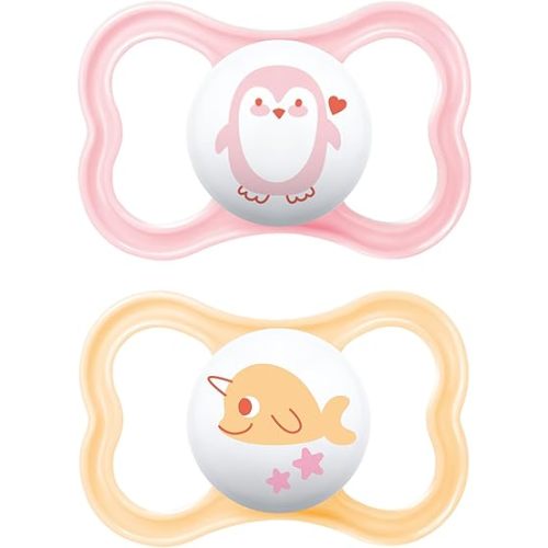 MAM Air Printed Silicone Pacifier - Girl - 6+ Months 2 Count