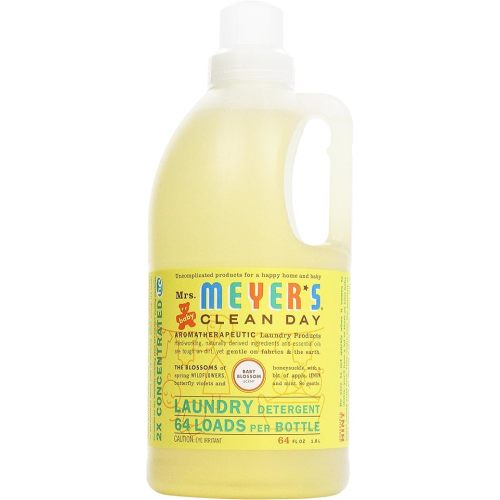 MRS. MEYER'S CLEAN DAY Baby Laundry Detergent Liquid, Infused with Essential Oils, Baby Blossom, 64oz (64 Loads)