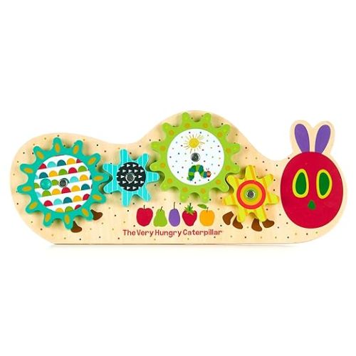 Amazon.com: KIDS PREFERRED World of Eric Carle The Very Hungry Caterpillar Montessori Spinning Wooden Gears Toy with Colorful Non-Removable Gears : Toys & Games