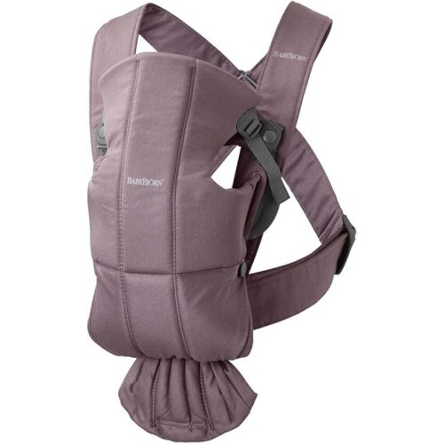 BabyBjörn Baby Carrier Mini, Dark Purple, Woven | Infant Carrier (7-25 lbs), Ergonomic, Easy-to-Use
