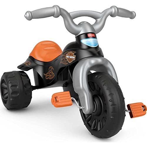 Fisher-Price Harley-Davidson Toddler Tricycle Tough Trike Toy Bike with Handlebar Grips & Storage for Preschool Kids Ages 2+ Years​ (Amazon Exclusive)