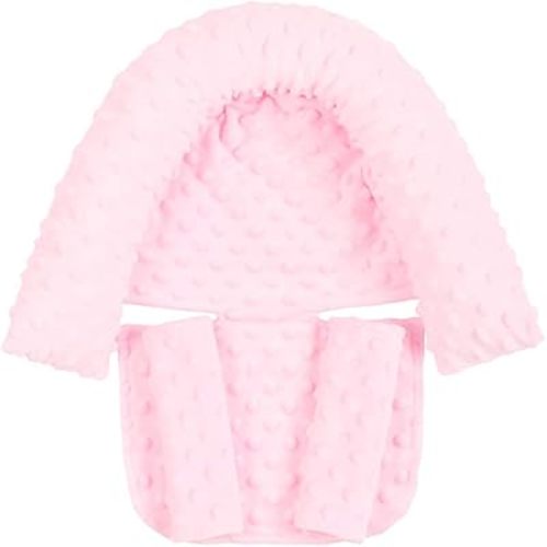 Head Support and Strap Covers, Carseat Neck Cover, Car Accessories for Girl,Light Pink