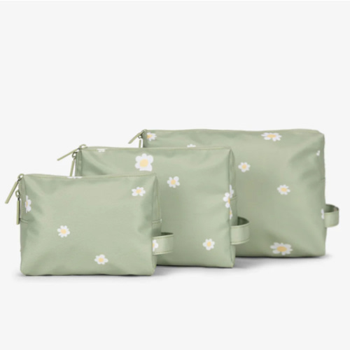 Water Resistant Zippered Pouch Set (3 Pieces) - DAISY