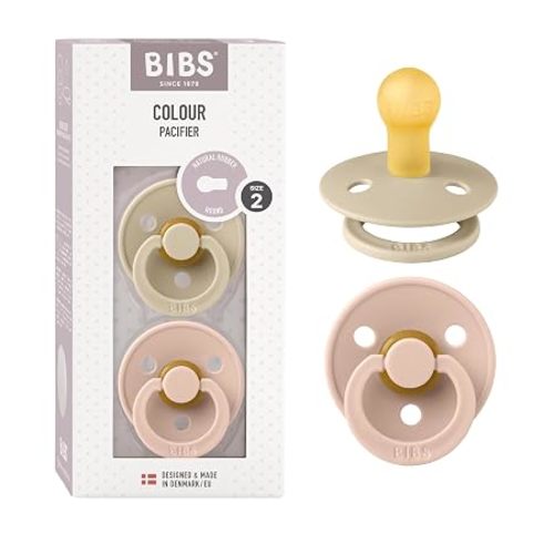 BIBS Pacifiers Colour Collection | Natural Rubber Baby Pacifier | Set of 2 BPA-Free Soothers