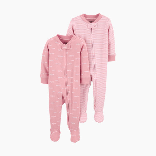 Carter's Zipper Footie with Snap (2 Pack) - Pink, Newborn
