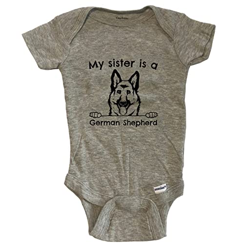 My Sister is A German Shepherd Cute Dog Breed One Piece Baby Bodysuit (100% Cotton)