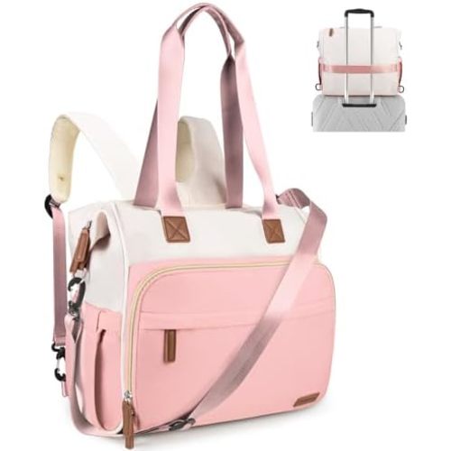 Diaper Bag Backpack, Mommy Travel Diaper Bag Tote with Shoulder Strap, Hospital Bag, Weekender Baby Bag for Mom