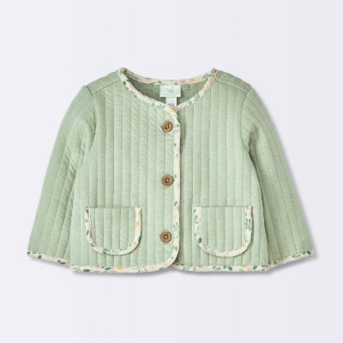 Baby Girls' Quilted Jacket - Cloud Island™ Green 6-9M