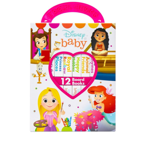 Disney Baby Princess Cinderella, Belle, Ariel, and More! - My First Library Board Book Block 12 Book Set - First Words, Colors, Numbers, and More!