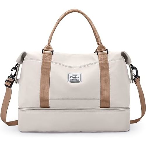 Travel Duffel Bag with Shoes Compartment, Weekender Overnight Bag for Women,Carry on Personal Item Bag,Gym Bag