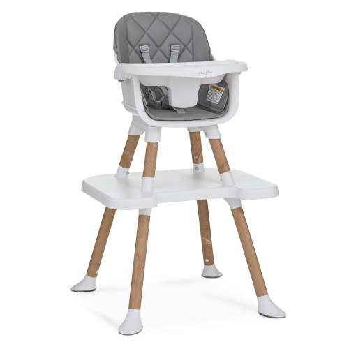 Dream On Me Luna 4 in 1 convertible Highchair, Cool Gray