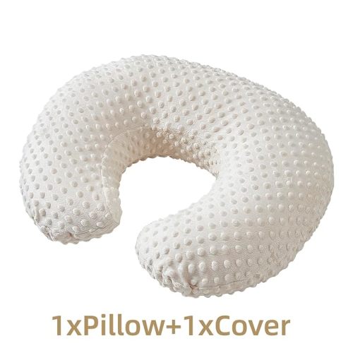 ESEN Nursing Pillow and Body Positioner for Breast Feeding and Bottle Feeding, Ultra Soft Baby Breastfeeding Pillows with Removable Nursing Pillow Cover for More Support for Mom and Baby (Beige)