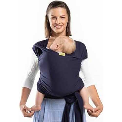 Boba Baby Wrap Carrier Newborn to Toddler - Stretchy Baby Wraps Carrier - Baby Sling - Hands-Free Baby Carrier Wrap - Baby Carrier Sling - Baby Carrier Newborn to Toddler 7-35 lbs (Navy Blue)