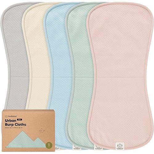 KeaBabies 5-Pack Organic Burp Cloths Baby Girl, Boy - Extra Large, Absorbent Baby Burp Cloths, Soft Burping Cloths for Babies, Newborn Burp Clothes, Cotton Burp Rags, Neutral Thick Burp Cloth (Dawn)