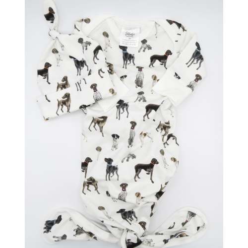 German Shorthaired Pointers - Newborn Gown + Hat