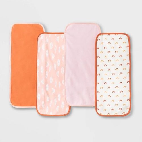 Baby Girls' 4pk Earth & Sky Burp Cloth - Cloud Island™ Pink