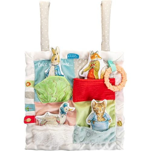 KIDS PREFERRED Beatrix Potter Peter Rabbit Peek-a-Boo On The Go Blanky, Activity Lovey Security Blanket for Babies, Multicolor