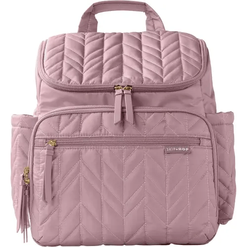 Skip Hop Diaper Bag Backpack: Forma, Multi-Function Baby Travel Bag with Changing Pad & Stroller Attachment, Mauve Mist