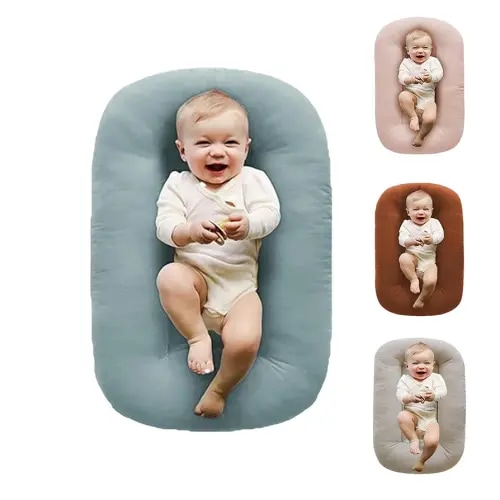Baby Lounger for Newborn, Infant Lounger, Soft Breathable Lounge for Boys&Girls (Blue)