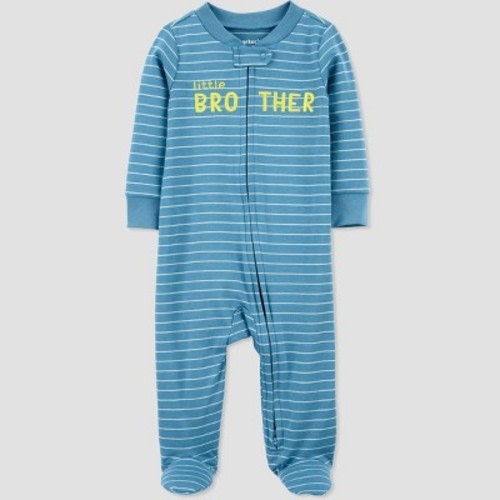 Carter's Just One You Little Brother Footed Pajama - Blue, Size: Newborn