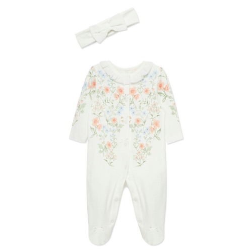 Ramble Rose Cotton Footie & Headband Set
