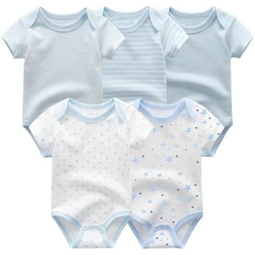 Fashion Unisex baby Boy Girl Bodysuits 5-Pack Casual Cotton Soft Infants Outfit New born Clothes