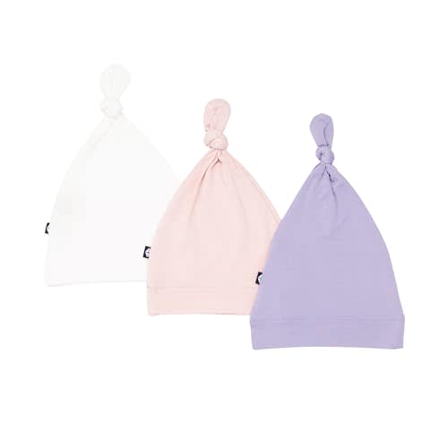 KYTE BABY Rayon Made from Bamboo Baby Beanie Hats - Super Soft Knotted Caps Available in Pattern and Solid Colors - 3 Pack
