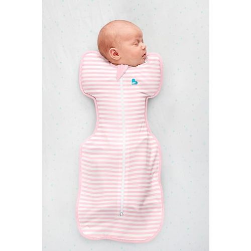 Love to Dream Swaddle UP, Stripe Pink, Newborn, 5-8.5 lbs., Dramatically Better Sleep, Allow Baby to Sleep in Their Preferred arms up Position for self-Soothing, snug fit Calms Startle Reflex
