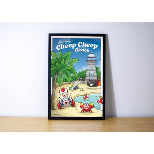 Cheep Cheep Beach (Mario Kart) - Travel Poster