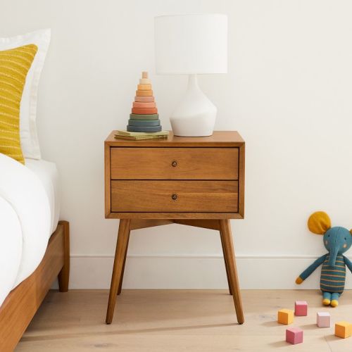 Kids Mid-Century Nightstand (18" Charging, Acorn)