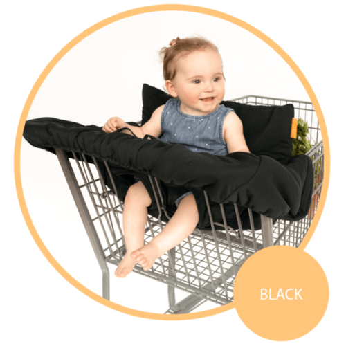 Baby Shopping Cart Cover - Black Fabric