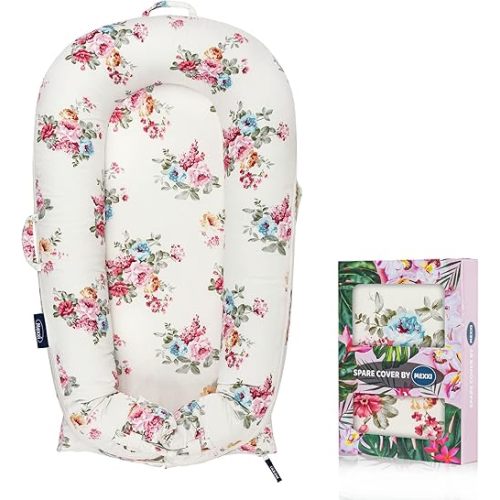 Infant Lounger Baby Nest Replacement Cover | Hypoallergenic | Premium | [Fits Dockatot Deluxe+] (Cover Only) (Roses)